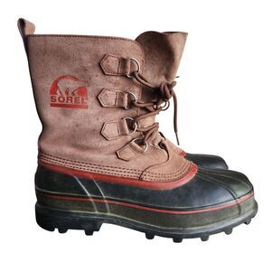 Sorel Sudbury II Waterproof Winter Boots Mens Size 10 Brown Leather Lace-Up